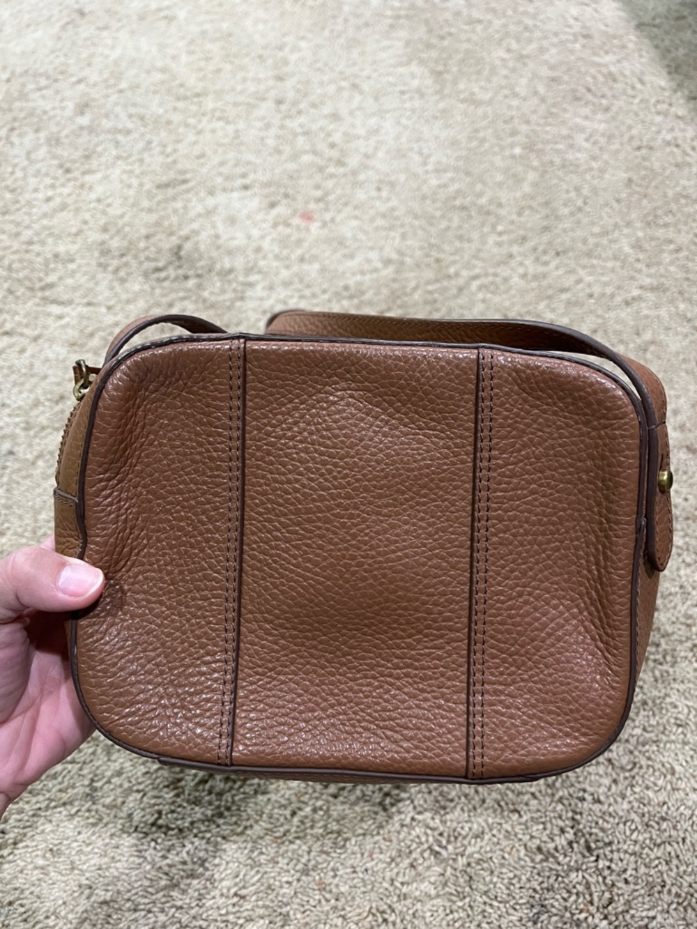 Fossil Brown Leather Crossbody Bag